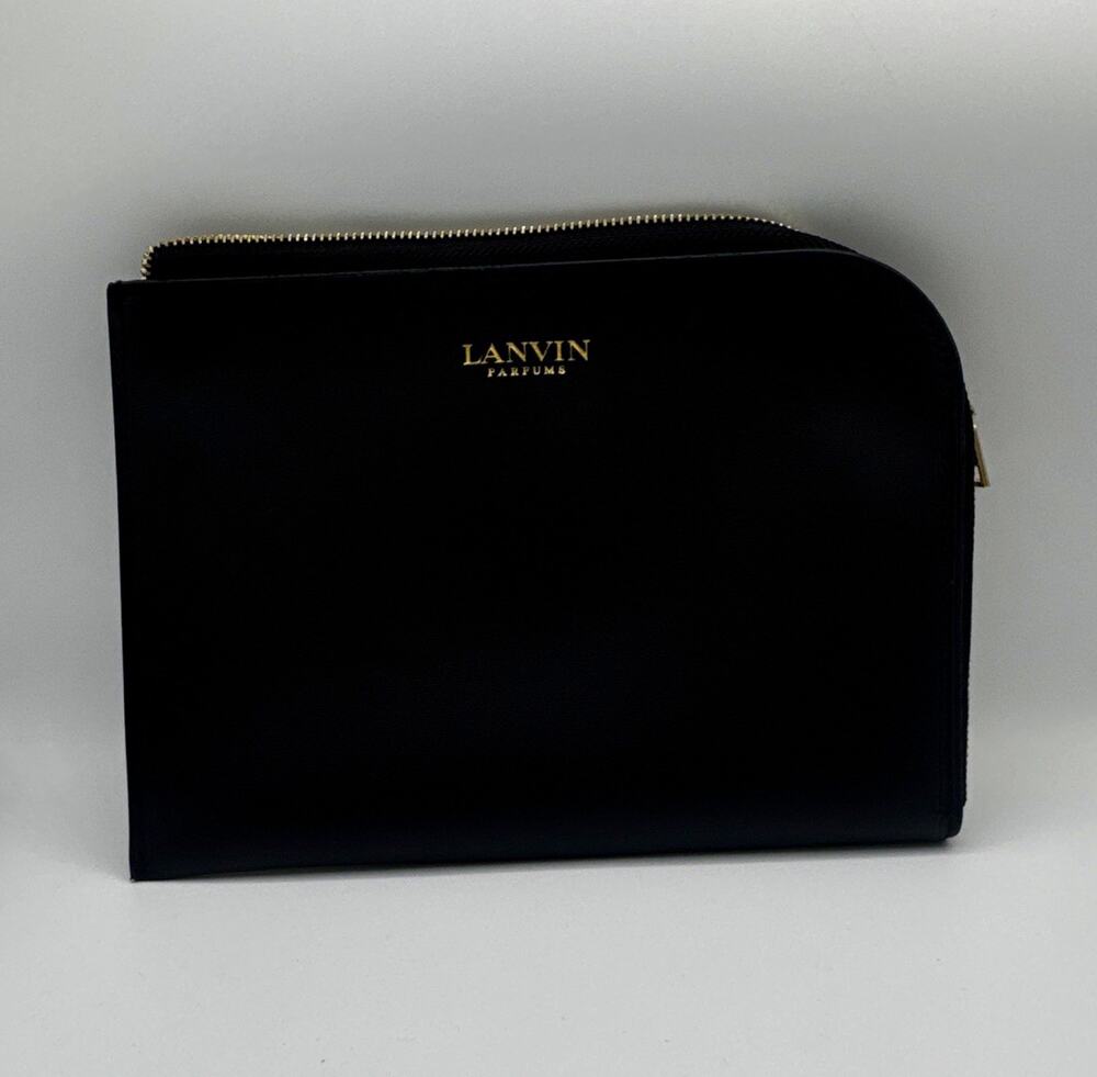 LANVIN Parfums Paris x Turkish Airlines Black Zipper Pouch Bag